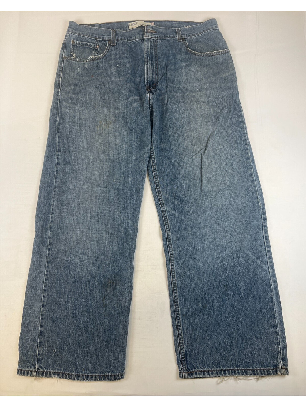 Levi's 569 Men 38x30 Blue Loose Straight Leg Denim Jeans Distressed